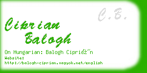 ciprian balogh business card